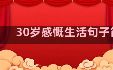30岁感慨生活句子简短