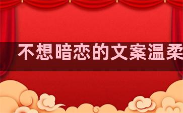 不想暗恋的文案温柔句子