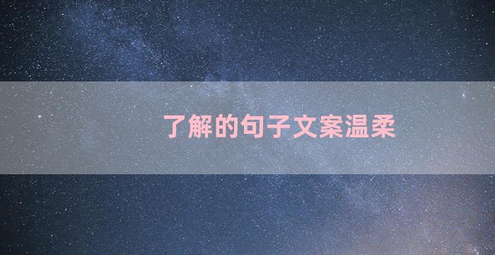 了解的句子文案温柔