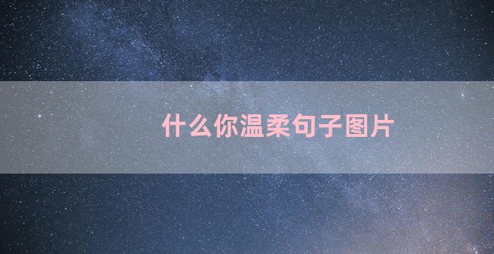 什么你温柔句子图片