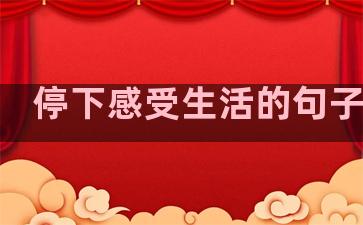 停下感受生活的句子说说