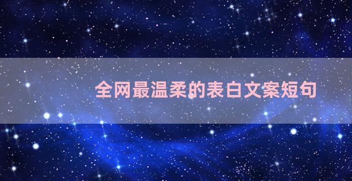 全网最温柔的表白文案短句