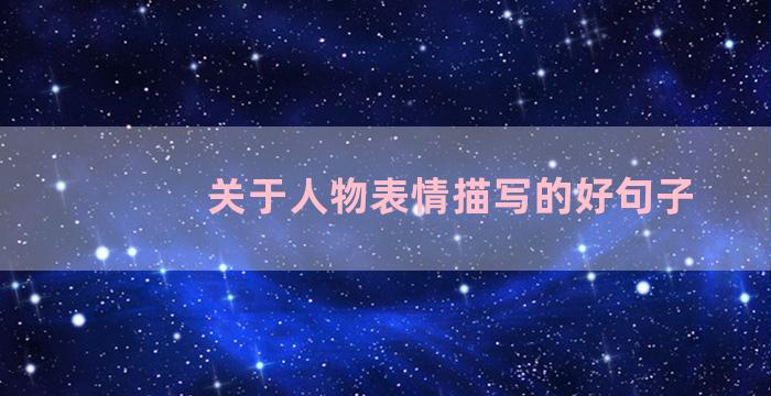 关于人物表情描写的好句子