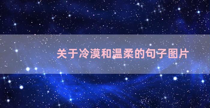 关于冷漠和温柔的句子图片
