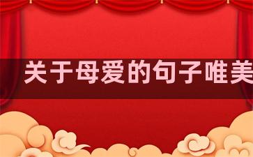 关于母爱的句子唯美简短