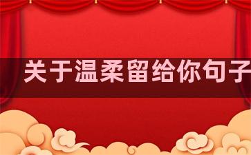 关于温柔留给你句子简短