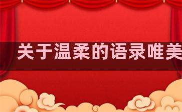关于温柔的语录唯美句子