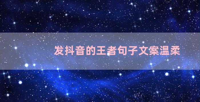 发抖音的王者句子文案温柔