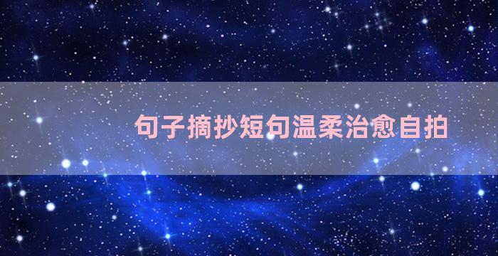 句子摘抄短句温柔治愈自拍