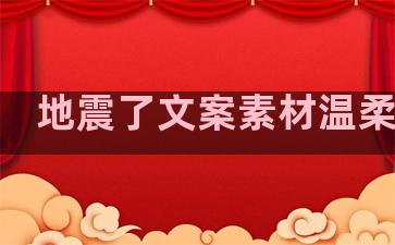 地震了文案素材温柔句子