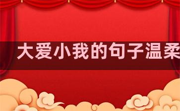 大爱小我的句子温柔简短