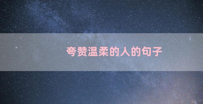 夸赞温柔的人的句子