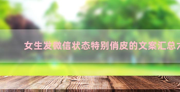 女生发微信状态特别俏皮的文案汇总六十句