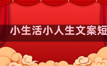 小生活小人生文案短句子