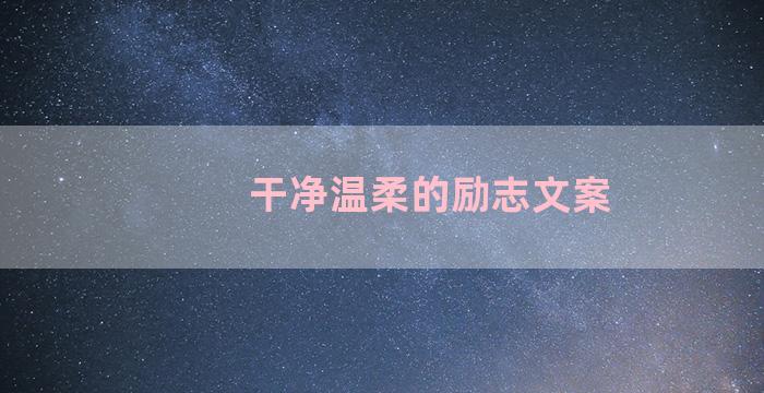 干净温柔的励志文案