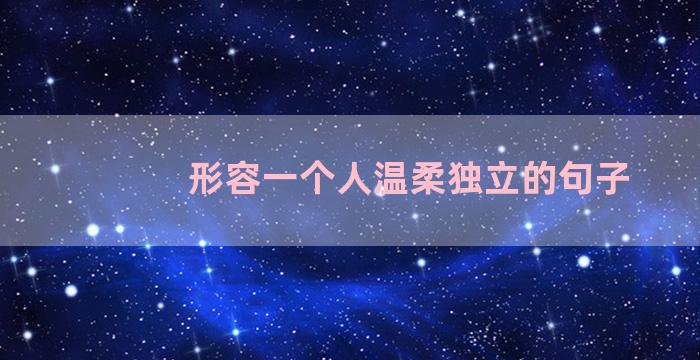 形容一个人温柔独立的句子