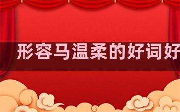 形容马温柔的好词好句子