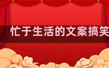 忙于生活的文案搞笑句子