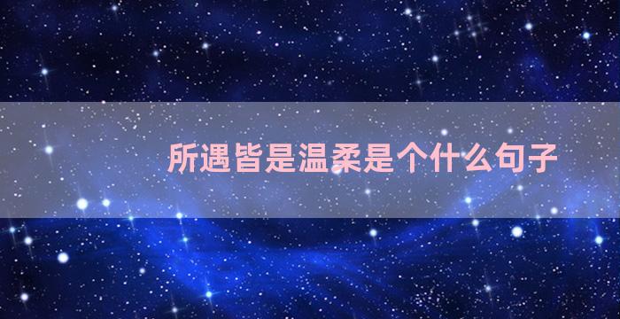 所遇皆是温柔是个什么句子