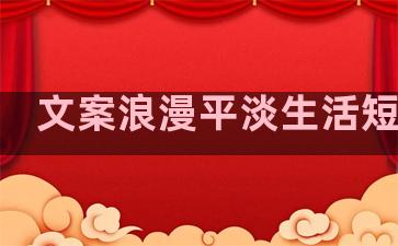 文案浪漫平淡生活短句子