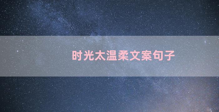 时光太温柔文案句子