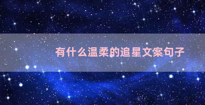 有什么温柔的追星文案句子