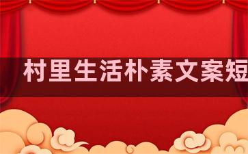 村里生活朴素文案短句子