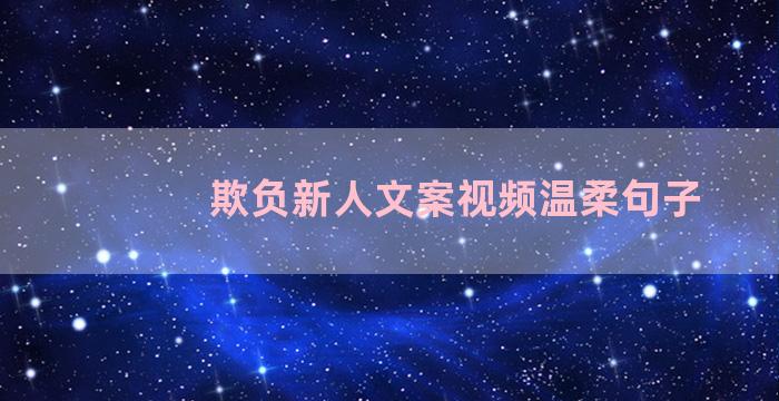 欺负新人文案视频温柔句子