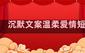 沉默文案温柔爱情短句子