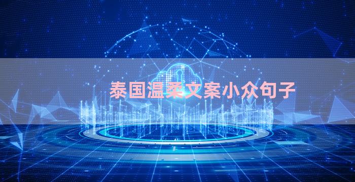 泰国温柔文案小众句子