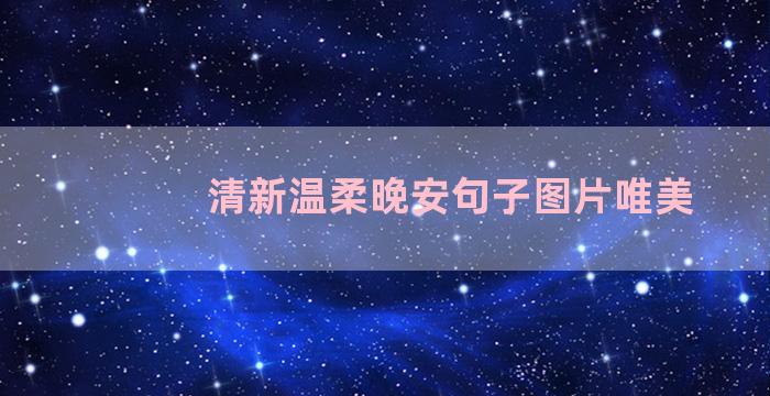 清新温柔晚安句子图片唯美