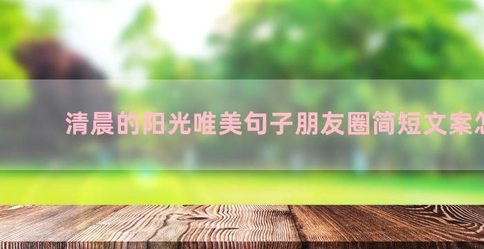 清晨的阳光唯美句子朋友圈简短文案怎么写