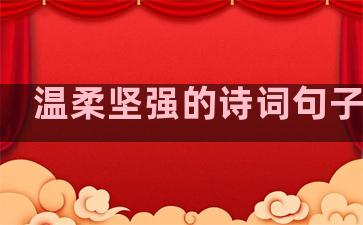 温柔坚强的诗词句子简短