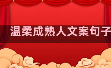 温柔成熟人文案句子简短