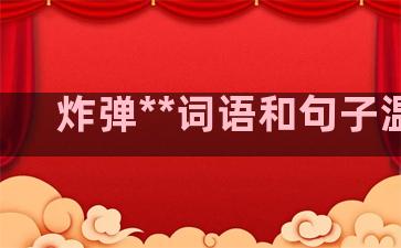 炸弹**词语和句子温柔