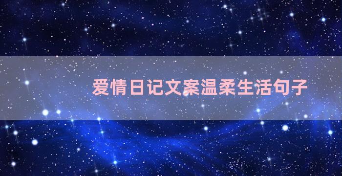 爱情日记文案温柔生活句子