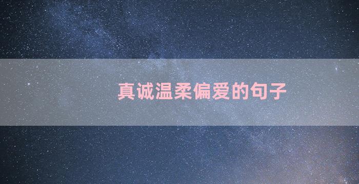 真诚温柔偏爱的句子