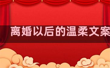 离婚以后的温柔文案句子