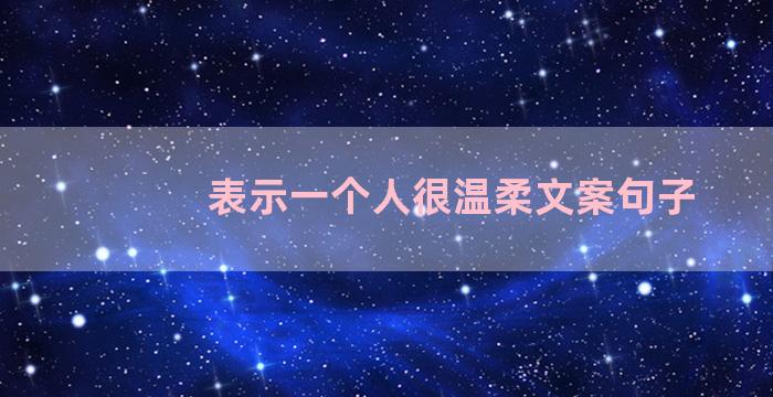 表示一个人很温柔文案句子