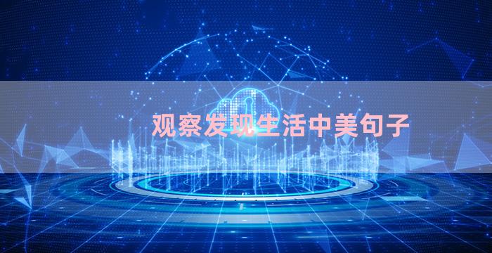 观察发现生活中美句子
