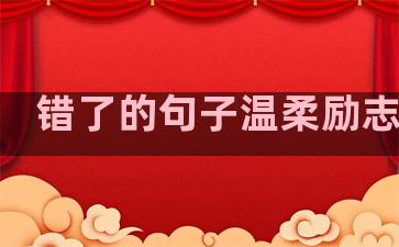 错了的句子温柔励志语录